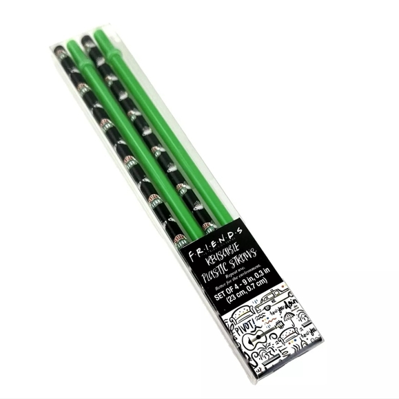 FRIENDS Central Perk Reusable Plastic Staws Set of 4 - Picture 3 of 6